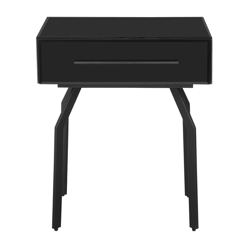 TOV Furniture Santana Black Glass Side Table