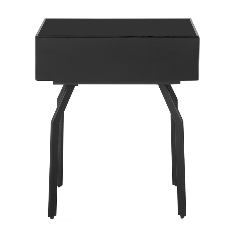 TOV Furniture Santana Black Glass Side Table