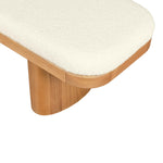 TOV Furniture Ollie White Boucle Wooden Bench