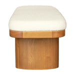 TOV Furniture Ollie White Boucle Wooden Bench