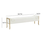 TOV Furniture Ines Textured Velvet Bench