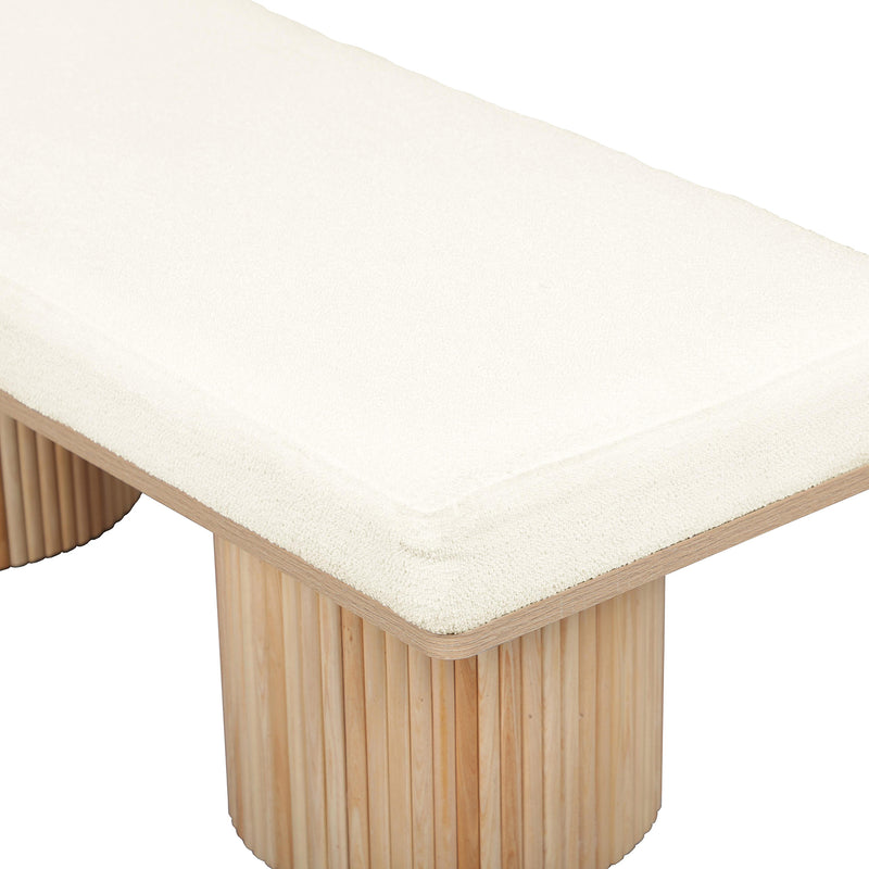 TOV Furniture Sagano White Dyed-Yarn Bench