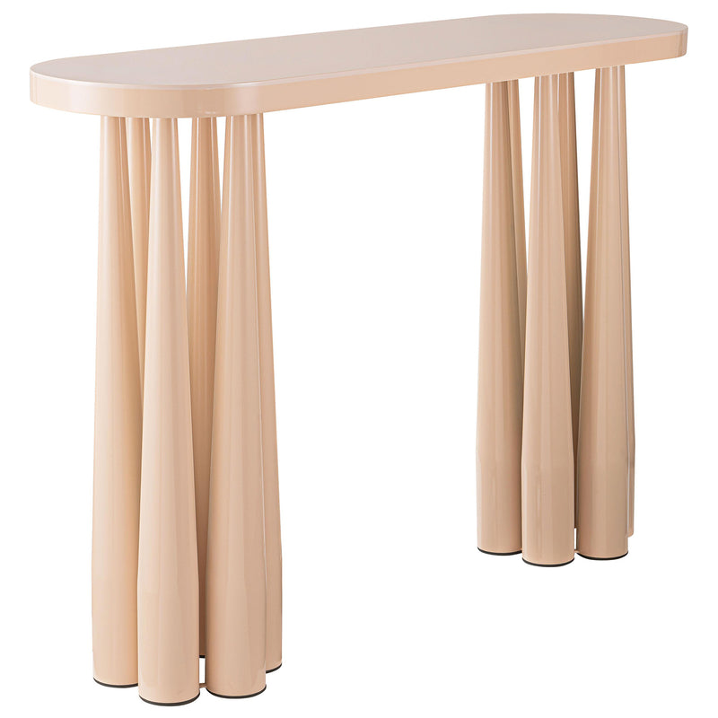 TOV Furniture Titan Peach Rose Glossy Console Table