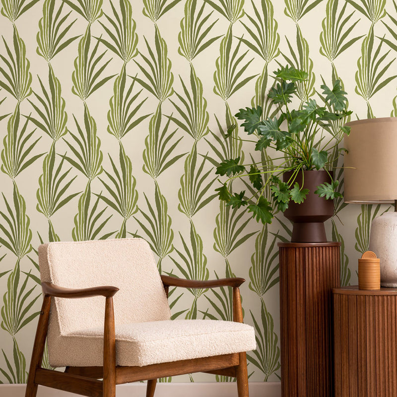 Mitchell Black Areca Palm Wallpaper