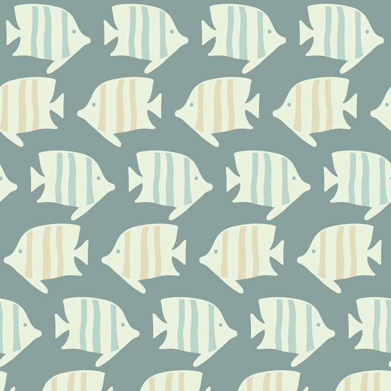 Mitchell Black Coastal Fish Wallpaper