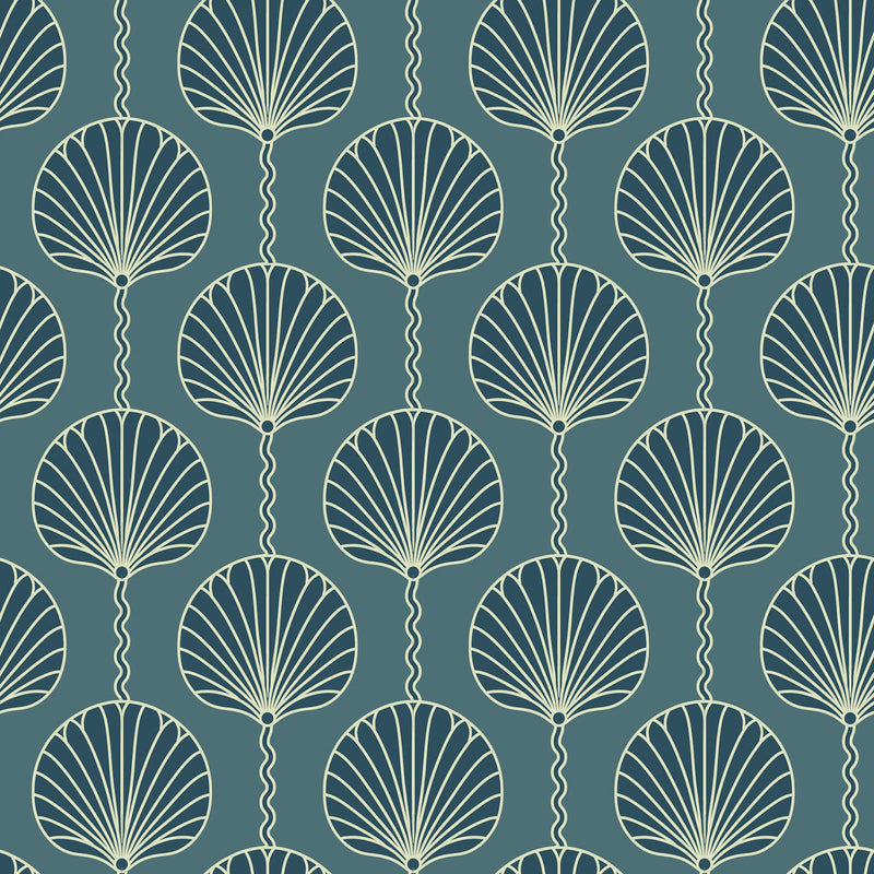 Mitchell Black Deco Lily Wallpaper