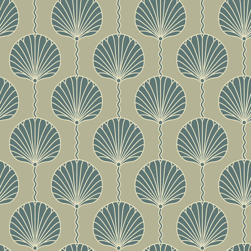 Mitchell Black Deco Lily Wallpaper