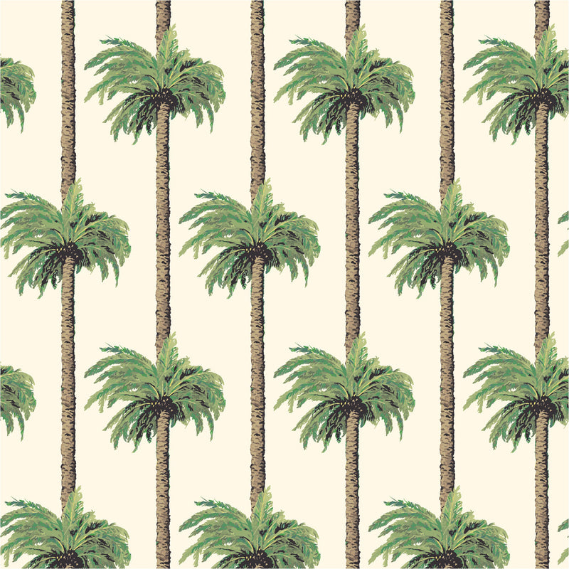 Mitchell Black Retro Tiki Palm Trees Wallpaper