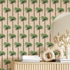 Mitchell Black Retro Tiki Palm Trees Wallpaper