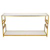 Two Shelves Gold Console Table