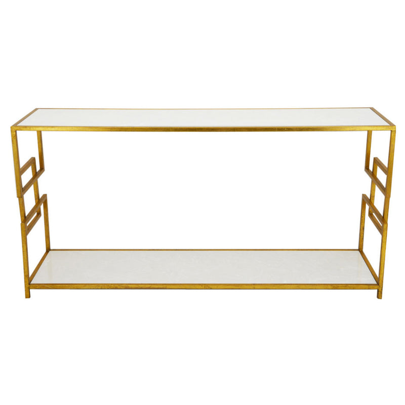 Two Shelves Gold Console Table