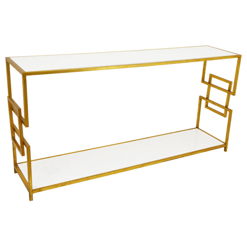 Two Shelves Gold Console Table