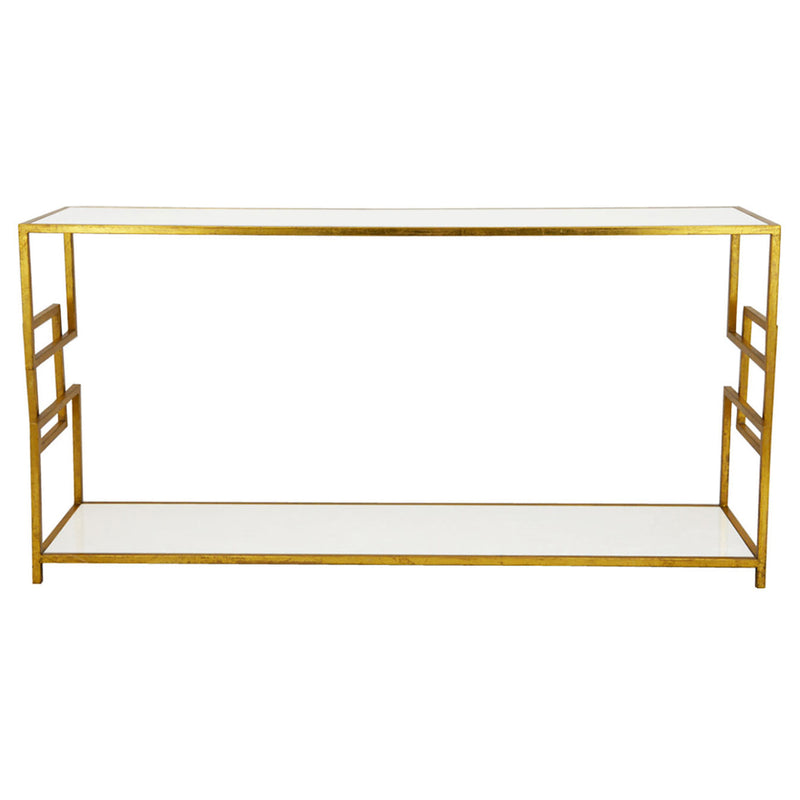 Two Shelves Gold Console Table