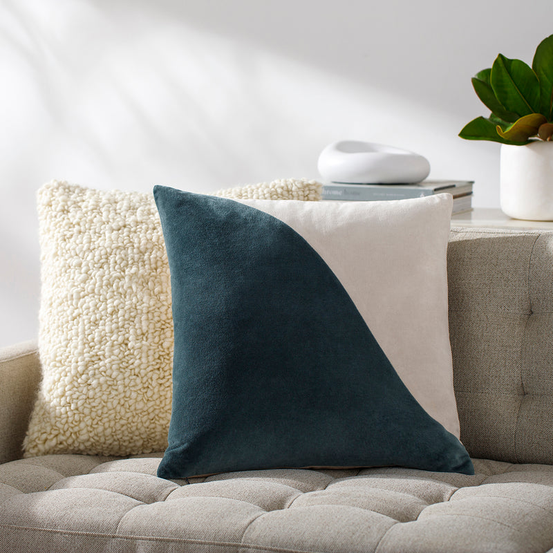 Cotton Velvet Wave Throw Pillow