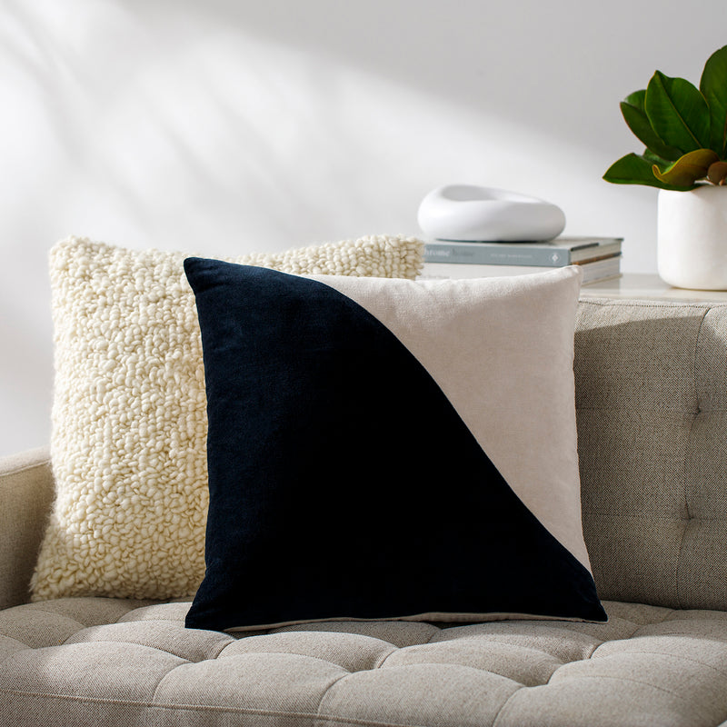 Cotton Velvet Wave Throw Pillow