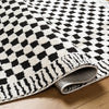 Livabliss Freud Checker Border Machine Woven Rug