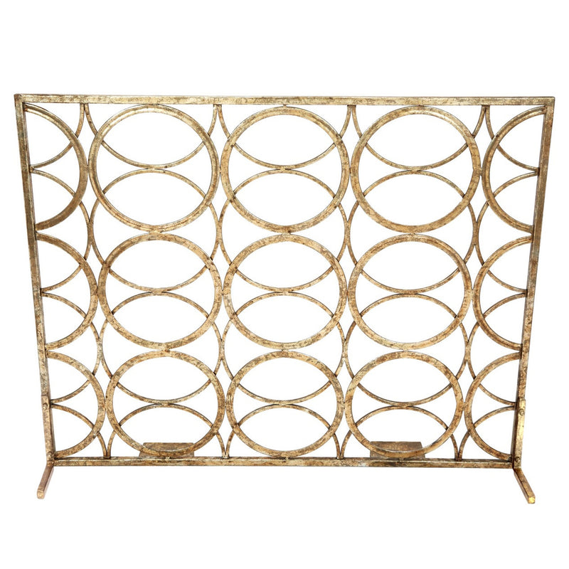 Old World Design Julian Geometric Fireplace Screen