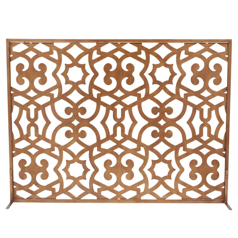 Old World Design Ramey Dark Gold Fireplace Screen