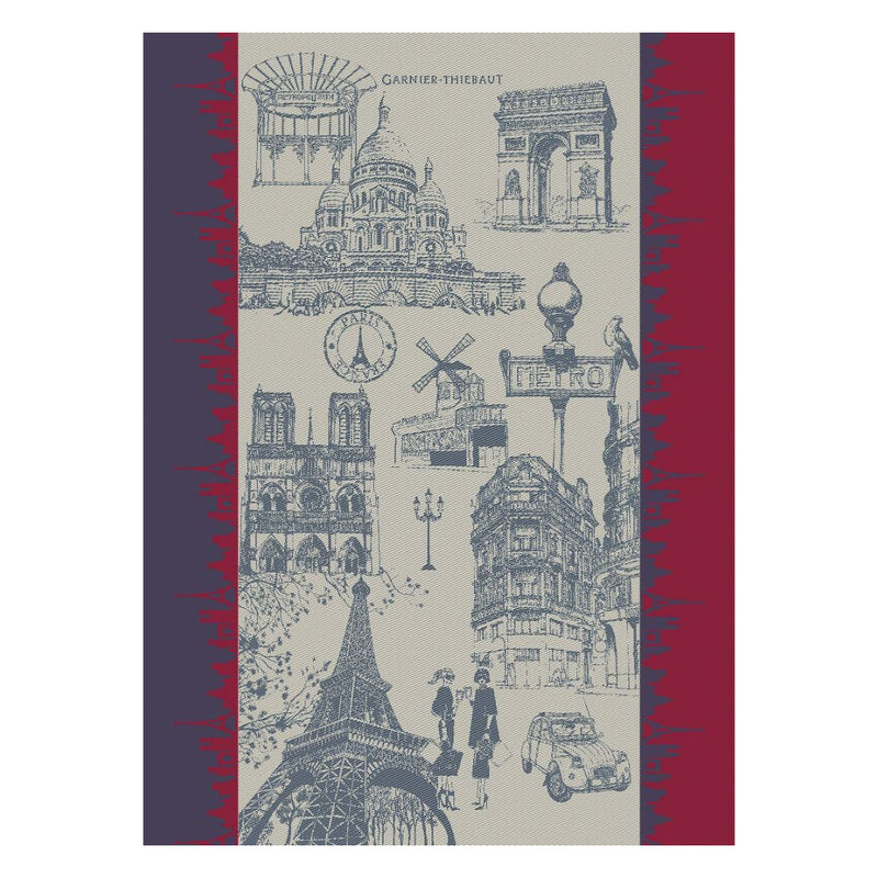 Garnier Thiebaut J'Aime Paris Tricolore Jacquard Kitchen Towel Set of 4