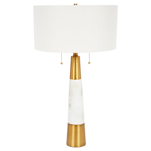 Old World Design Nadine White Marble & Brass Table Lamp