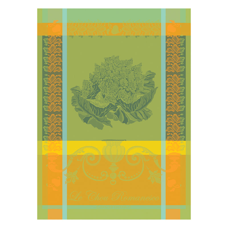 Garnier Thiebaut Le Chou Romanesco Vert Jacquard Kitchen Towel Set of 4