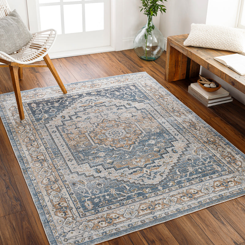 Livabliss Lillian Dark Blue Washable Rug