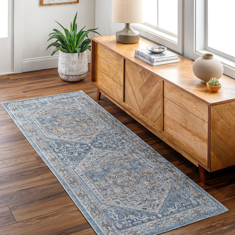 Livabliss Lillian Dark Blue Washable Rug