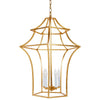 Old World Design Claudia Pagoda Gold Leaf Chandelier