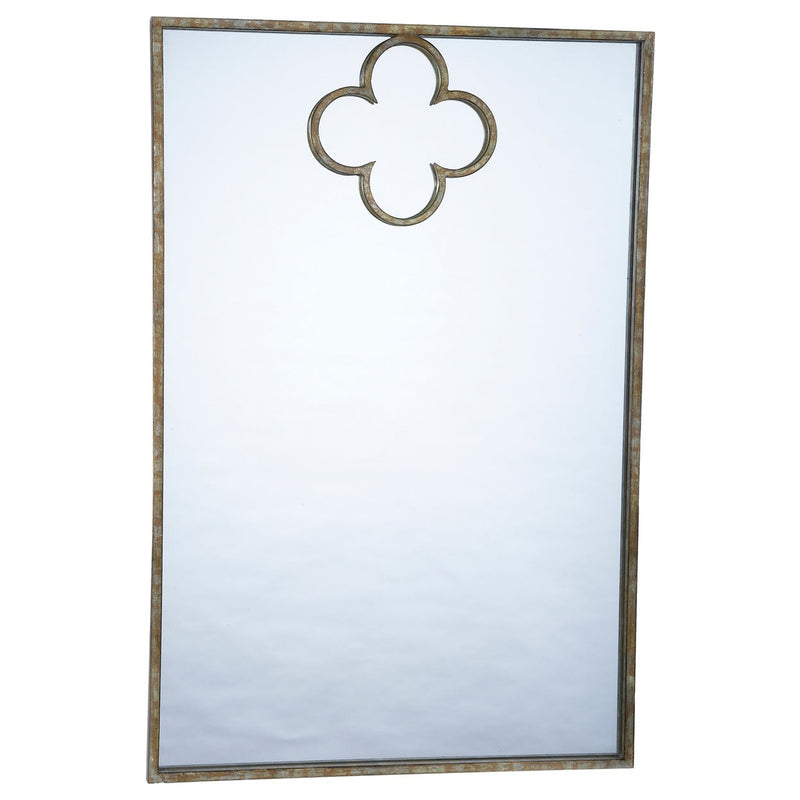 Old World Design Quatrefoil Champagne Gold Wall Mirror