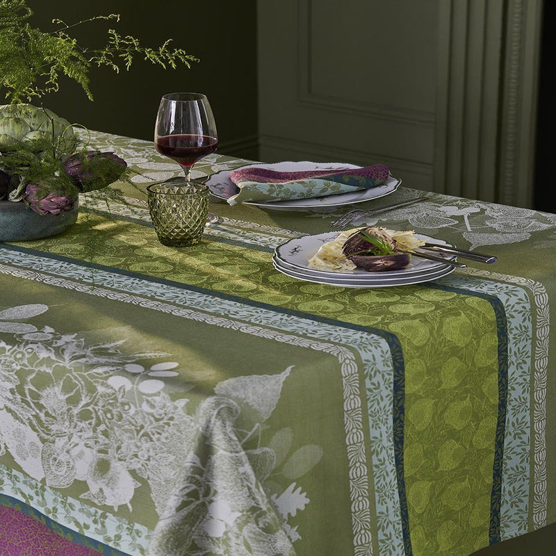 Garnier Thiebaut Mille Botanique Mousse Jacquard Tablecloth