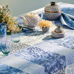 Garnier Thiebaut Mille Rameaux Bleu Jacquard Tablecloth