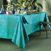 Garnier Thiebaut Mille Rameaux Emeraude Jacquard Tablecloth