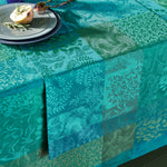 Garnier Thiebaut Mille Rameaux Emeraude Jacquard Tablecloth