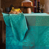 Garnier Thiebaut Mille Rameaux Emeraude Jacquard Tablecloth