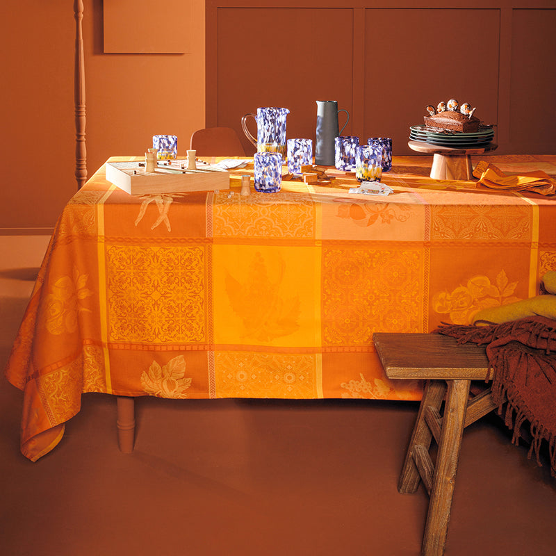 Garnier Thiebaut Mille Tutti Frutti Ocre Jacquard Tablecloth