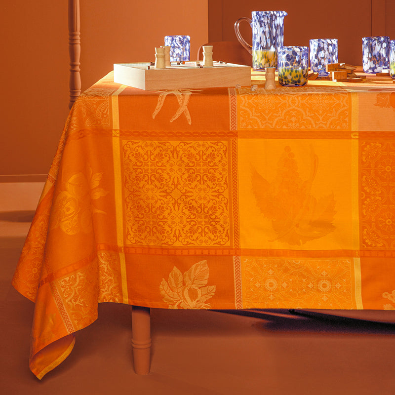 Garnier Thiebaut Mille Tutti Frutti Ocre Jacquard Tablecloth