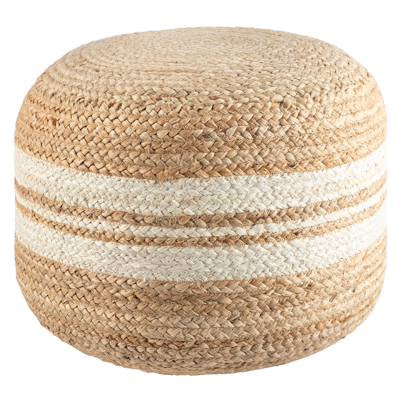 Mallows Stripe Jute Pouf