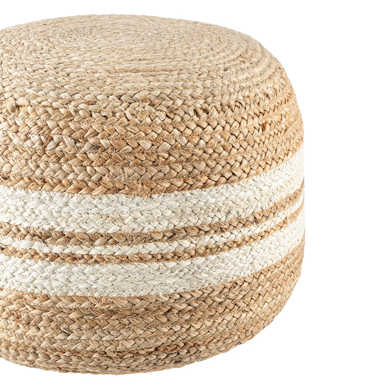 Mallows Stripe Jute Pouf