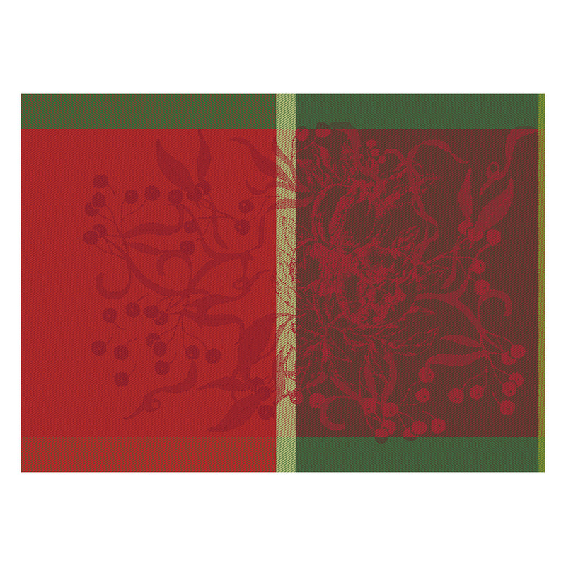 Garnier Thiebaut Noel Fruite Rouge Jacquard Placemat Set of 4