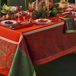 Garnier Thiebaut Noel Fruite Rouge Jacquard Tablecloth