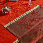 Garnier Thiebaut Noel Fruite Rouge Jacquard Tablecloth