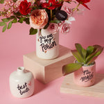 Sweet Phrase White Vase