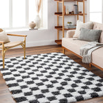 Livabliss Urban Shag Checker Machine Woven Rug