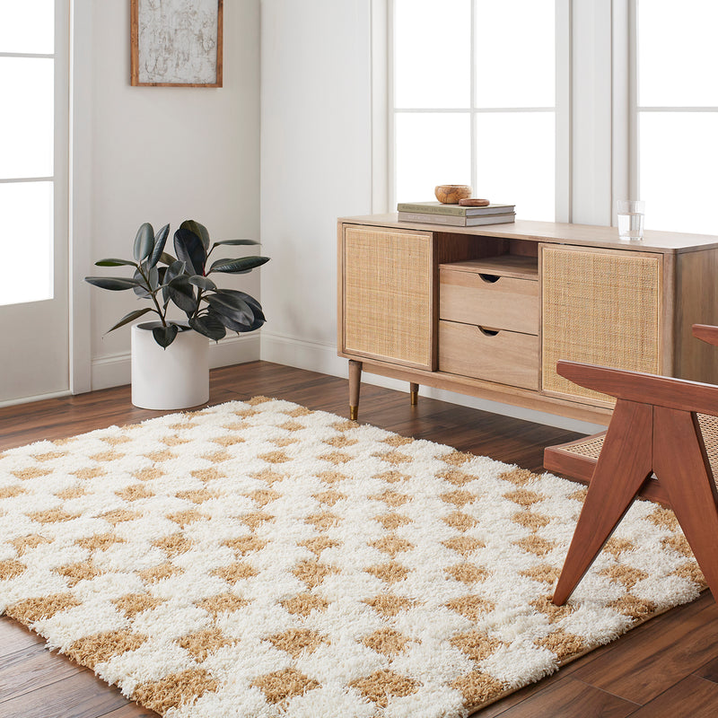 Livabliss Urban Shag Checker Machine Woven Rug