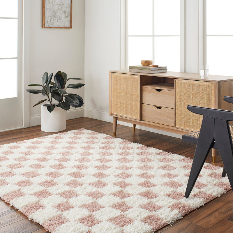 Livabliss Urban Shag Checker Machine Woven Rug