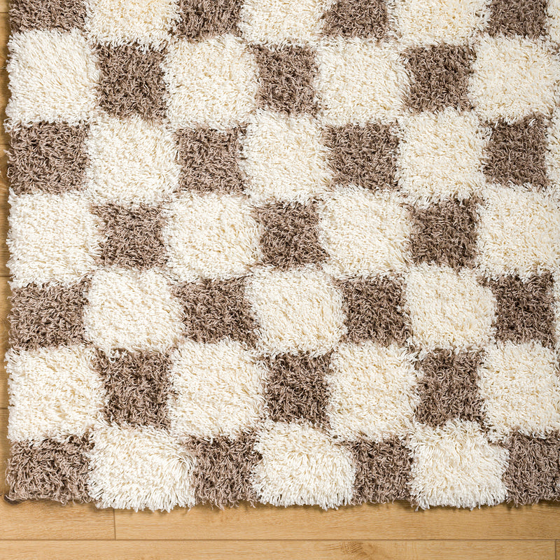 Livabliss Urban Shag Checker Machine Woven Rug