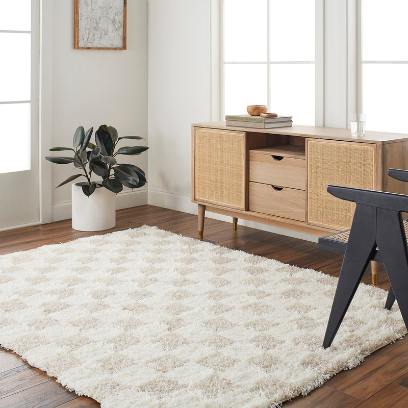 Livabliss Urban Shag Checker Machine Woven Rug