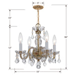 Crystorama Traditional Crystal 1064 4-Light Mini Chandelier