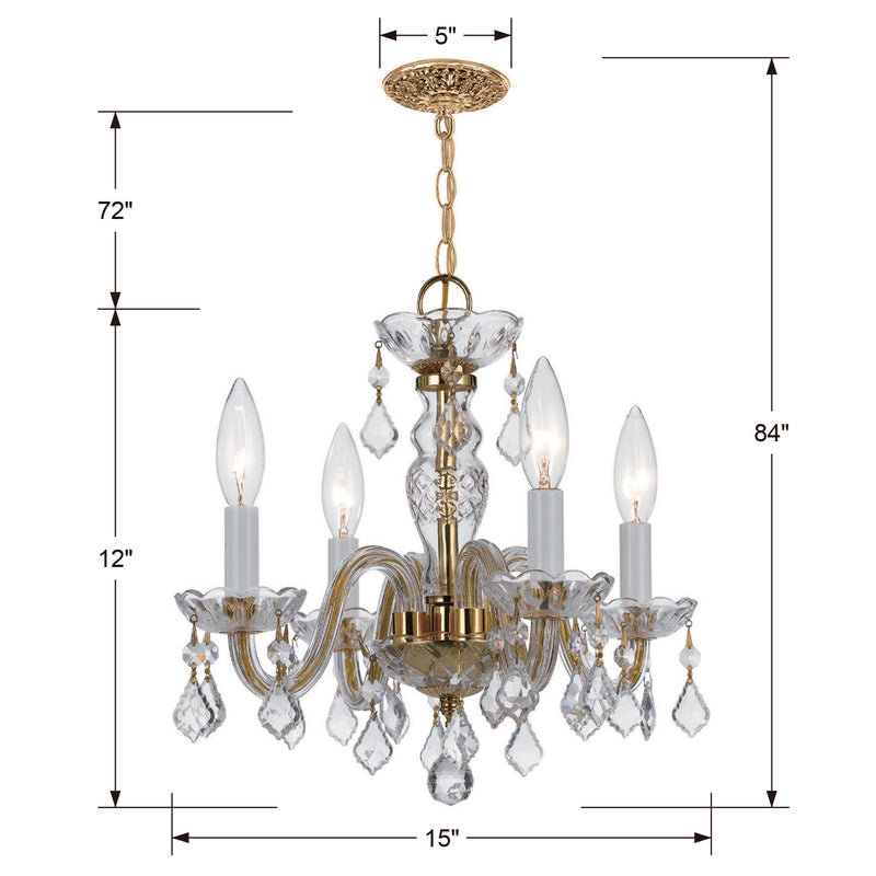 Crystorama Traditional Crystal 1064 4-Light Mini Chandelier