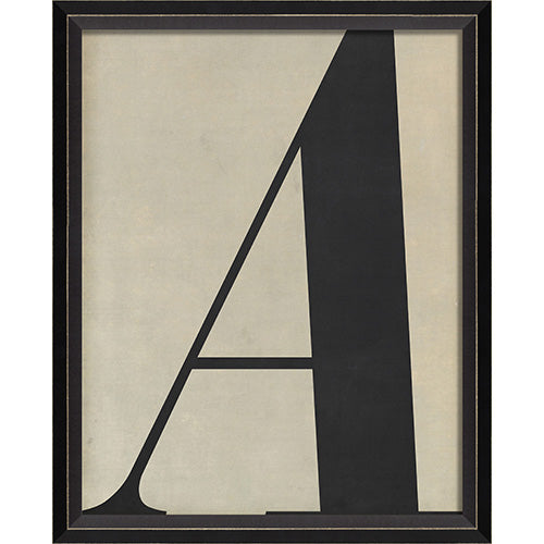 Letter A Black on White Framed Print